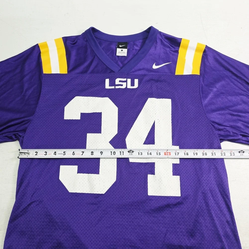 Vintage LSU Tigers NCAA Nike Team Authentic Purple Mesh Jersey #34 Mens XL EUC
